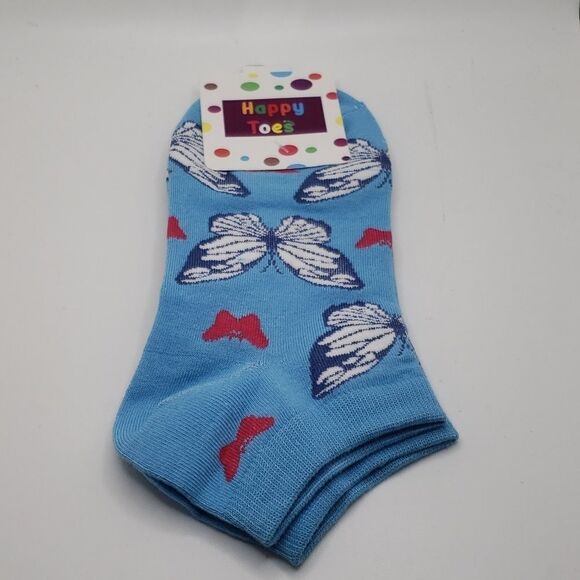 BLUE butterfly ankle socks - Picture 3 of 3